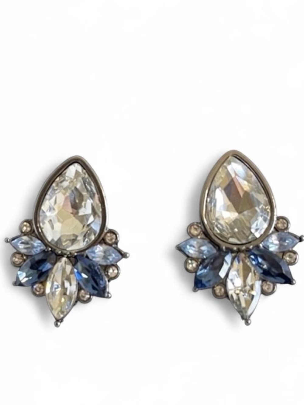 NWT WA Studios Silver and Blue Crystal Earrings